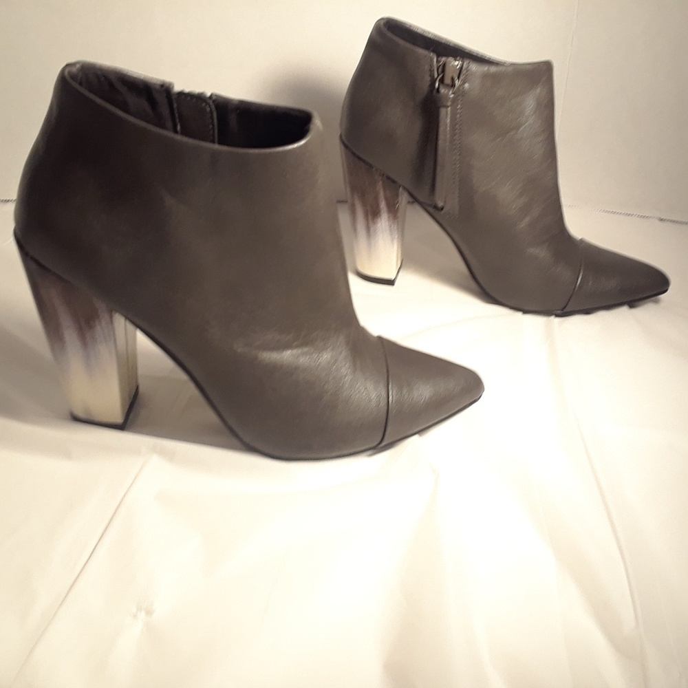 Tildon Gray Leather Boogie Ombre Heeled Boots